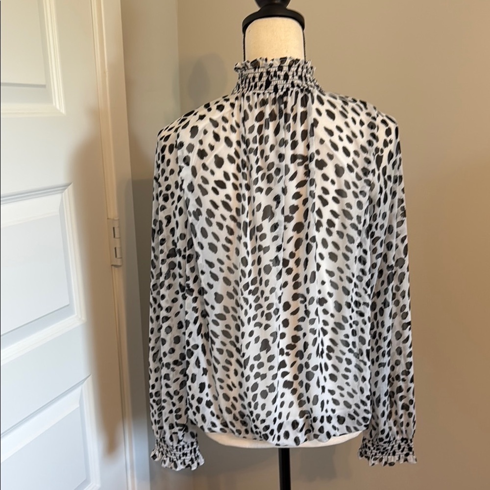 Express Black and Brown Wrap Blouse - Picture 5 of 6